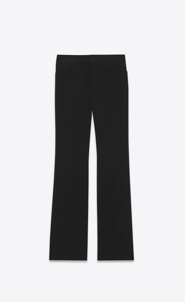 Wool canvas flared pants